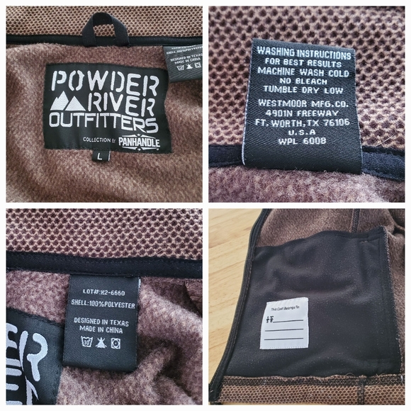 Powder River Full Zip Jacket Youth L Brown - Picture 12 of 12